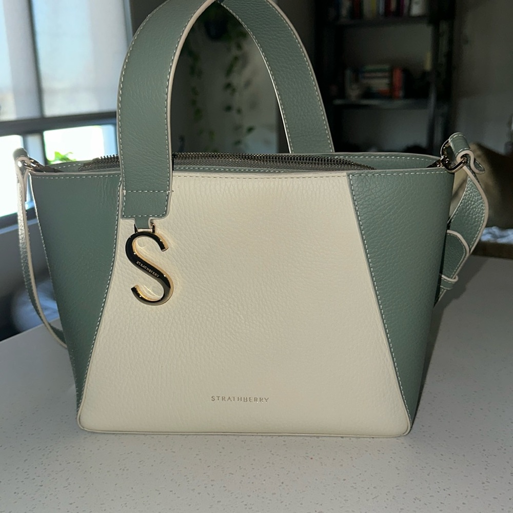 Strathberry S Cabas Mini Bag - COLOR:
Sage/Vanilla  **BRAND NEW WITH TAG**